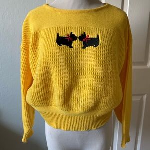 Vintage 1980s yellow Scotty dog sweater